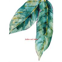 Atogrąžų palmių lapų plakatas, akvarelė, botaninis papartis, monstera, drobė, paveikslas, sienų menas, kambario dekoras 21cm×30cm NoFrame