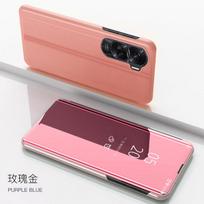 „Honor 90 Lite 5G Case Prabangus išmanusis veidrodinis atverčiamas stovas telefono dėklas, skirtas Honar Honer 90Lite Light 5G, apsaugantis nuo kritimo galinis dangtelis For Honor 90 Lite rožinio aukso spalvos