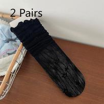 2 Pairs of Summer Ballet Style Thigh-high Socks, Thin and Sweet Girl Breathable Mesh Pile Socks, Lace Socks 2 pairs juoda