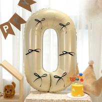 Bow Balloons 0-9 Years 32 Inch Wedding Decorations Vintage Number Balloons Birthday 0