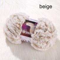 50g/Roll Fluffy Mink Plush Yarn, Thick Soft Faux Fur Velvet Knitting Thread, DIY Hand Crochet Yarn for Scarf Sweater Hat Blanket Doll Cushion Craft beige