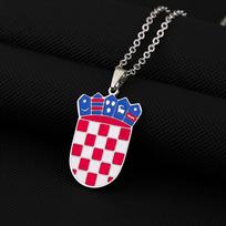 Nerūdijančio plieno Kroatijos herbo pakabukas su grandinėle vyrams ir moterims - Geometrinis titano plieno dizainas