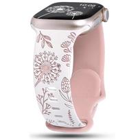 Engraved Strap For Apple Watch Band 40mm 44mm 41mm 49mm 45mm 46mm 42mm silicone bracelet For iwatch series 10 9 7 se 6 5 4 8 38mm 40mm 41mm rožinė