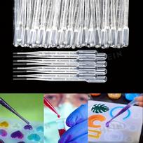 100 vnt./partija vienkartinių 1–3 ml plastikinių akių lašintuvų, transferinių graduotų pipetų „pasidaryk pats“ epoksidinės dervos silikoninei formai, juvelyrikos gamybos įrankis, priedas 1ml-100PCS white