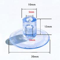 30mm Dual-Hang Suction Cups With Side Hole Plastic/Rubber Casement Suckers