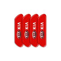 4 vnt. Madingas Naujas Automobilio Durų Saugos Įspėjamasis Atšvaitinis Ženklas 3D Lipdukas Automobilio Aksesuarai For KIA sportage ceed sorento cerato optima picanto rio soul k3 k5 raudona
