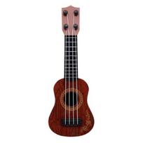 Gitara žaislinė simuliacija muzikos apšvietimas elastinga kūdikio klasikinė ukulėlė žaislas pramogoms gelsvai ruda