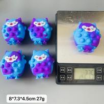 Gyvūnų gniuždymo žaislas 3D silikoninis dekompresinis kamuoliukas, skirtas vaikų deratizacijai Pioneer Spaudos ryklio vienaragis su siurbimo taurele 1pcs blue
