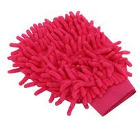 Car Wash Mitt Scratch Free Double Sided Chenille Pink Soft Washing Glove for Vehicle Cleaning