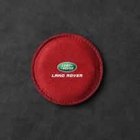 Automobilio puodelio laikiklio padėkliukas PU odos angos neslystantis padėkliukas su emblema Land Rover Range Rover Defender Freelander Discovery 1 2 3 Evoque Rover L322 L405 1Pcs raudona