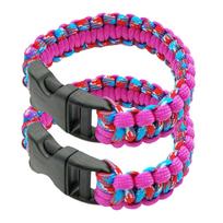 2 vnt. Lauko taktinės paracord apyrankės Apyrankė Išgyvenimo laido virvė Pintos apyrankės stovyklavimui ir ekstremalioms situacijoms 9 black