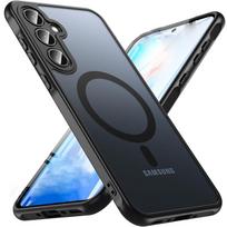 Dėklas Magsafe magnetiniam belaidžiam įkrovimui Matinis kietas dangtelis Samsung Galaxy A35 A55 5G A56 A36 A54 A34 A26 A16 A17 A07 A14 For Galaxy A25 5G juoda