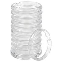 Plastikiniai dušo užuolaidų žiedai, dušo užuolaidų kabliukai, 12 dalių O formos vonios kambario dušo užuolaidų kabliukai, lengvai užsegami, dovana gryna