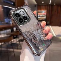 Drugelio laikiklio telefono dėklas Huawei Nova 14 13 Pro 12 12S 12i 11 10 9 8 7 Pro SE Blizgus smūgiams atsparus minkšto silikono stovas dangtelis Nova 14 (5G)
