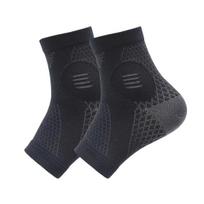 Unisex pralaidūs čiurnos atramos kompresiniai kojinės bėgimui - sugeriančios prakaitą, su atvirais pirštais sportui S/M (Recommended 34-39) black