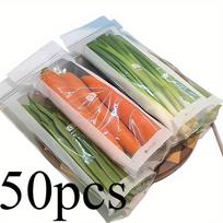50 vnt. daugkartinio naudojimo sandarūs šviežumą išlaikantys maišeliai vaisiams ir daržovėms - Sutirštinto plastiko šaldytuvo laikymo konteineriai, daržovių laikymo maišeliai 50pcs