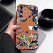 Leopard Star Disco Ball Pattern Case For Samsung Galaxy A57 A56 A55 A54 5G A37 A36 A35 A34 A17 A16 A15 A14 Leather Texture Silicone Cover Samsung A37 5G pilka