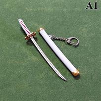15 cm Aštuonių spalvų Mini Roronoa Zoro Kardo Raktų Pakabukas Vyrams Sagtis Įrankių laikiklis Scabbard Katana Saber Automobilių Raktų Pakabukai Dovanų Raktų Pakabukai