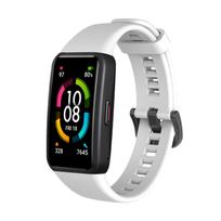 Sportinis silikoninis laikrodžio dirželis Huawei Honor Band 6 išmaniajam laikrodžiui, keičiamas originalus minkštas dirželis Huawei Band 6 laikrodžiui For Honor band 6 balta