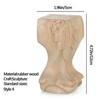 Europos stiliaus aksesuarų spintelės kojelės Namų dekoras Baldų kojos Vintažinės medinės raižytos 12x5cm Style 4
