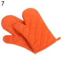Professional Cotton Oven Mitt Heat Proof Resistant Protector Kitchen Cooking Pot Holder Glove Bakeware Supplies. Orange