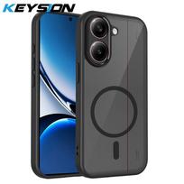 KEYSION Magnetinis telefono dėklas skirtas Xiaomi POCO X8 Pro Silikoninis+PC Matinis Permatomas Skaidrus Atsparus smūgiams Galinis dangtelis skirtas POCO X8 Pro for POCO X8 Pro juoda