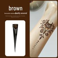 ELECOOL Waterproof Hand-painted Semi-Henna Tattoo Cream with Stencils and Stickers ruda