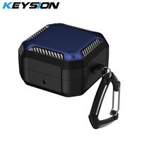 KEYSION Magnetinis Bluetooth ausinių dėklas, skirtas Samsung Buds 4 Pro, silikonas+PC, su kabliuku, atsparus smūgiams dangtelis Galaxy Buds4 4 Pro for Galaxy Buds4 Pro mėlyna