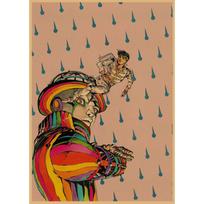 JoJo's Bizarre Adventure Retro Kraft Paper Poster - Japanese Anime Decor for Bar, Restaurant, or Cafe. 16 inches (42X29.7cm)
