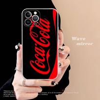 C-COCA Logotipas C-COLA TPU Silikoninis dėklas IPhone 11 12 13 14 15 16 17 Pro Max Atsparus smūgiams Skaidrus galinis dangtelis iPhone 15 red