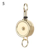 1pc Retractable ID Card Badge Reel Chrome Metal Retractable Door Pass Holder Retractable Chain Work Card Keychain