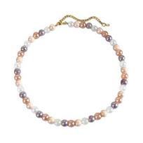 Colorful Beaded Choker Pearlescent Round Bead Necklace Boho Beaded Necklace Jewelry for Women Holiday Summer Beach Vacation