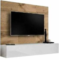 TV spintelė su sienele Switch PR1, ruda/balta