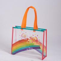Rainbow Transparent Back-to-School Gift Bag - Thickened for Books and Clothing, Ideal for Kids' Shopping and Birthday Gifts