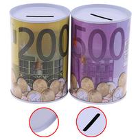 Karšta! 1 vnt. Euro dolerio metalinė cilindrinė dėžutė Namų dekoracija Bankas Taupymas Pinigų Skardinė kiaulė taupyklė Vaikų dovanos