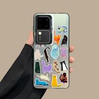 For Samsung Galaxy S24 S23 Ultra Plus FE S25 S22 Ultra Plus S21 FE Laser Phone Case Art Cat Colorful Cats Design Shockproof Case For Samsung S21 FE