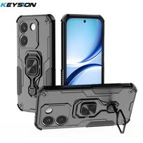 KEYSION Shockproof Armor Case for POCO X8 Pro Max Silicone+PC Upright Metal Live Ring Stand Phone Cover for Xiaomi POCO X8 Pro for POCO X8 Pro juoda