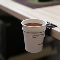Metal Table Cup Holder With Clamp Clip On Anti-Spill Table Cup Holder Water Bottle Holder For Workplace Pencils Cups gray
