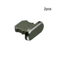2pcs Portable Phone Accessories Aluminium Alloy Anti Dust Plug Dock Metal Stopper Port Cap tamsiai žalia spalva