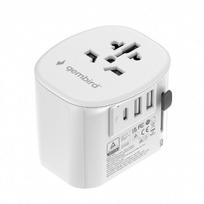 Maitinimo adapteris 15W, TPA-EU2A1C15-01-W, 3 USB prievadai, universalus lizdas, 10A saugiklis, Juoda