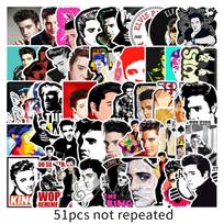 51 dalies Elvis Presley lipdukų rinkinys nešiojamiesiems kompiuteriams, lagaminams, automobiliams ir telefonams