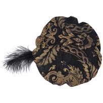 Medieval Tudors Hat with Feather Renaissances Muffin Hat Tudors Flat Cap Halloween Cosplay Costumes Halloween Cosplay juoda