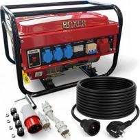 Benzininis elektros generatorius 230 V, 1 x trifazis lizdas, 3,5 kW, su 50 m prailgintuvu