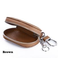 Protective Solid Auto Universal Car Key Bag Zipper Key Cover Leather Case ruda