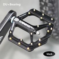 MTB Bike Pedals Sepeda 3 Bearing Mountain Aluminum Alloy Non-slip Super Light Flateform Bicycle pedal Cycling Bike Accessories DU Bearing Black