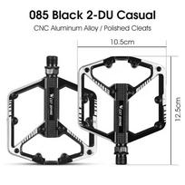 WEST BIKING Itin lengvi dviračio pedalai Sandarūs guoliai Aliuminio lydinys Dviratininkų neslystantys MTB plokšti pedalai BMX kelių dviračio priedai 085 DU Bearing Black