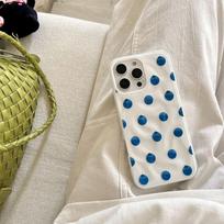 ins Korean full screen blueberry suitable for Apple 16 mobile phone case iPhone17 meteorite 15 folds 13/14 soft case IPhone17ProMax