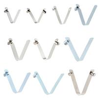 6 vnt baidarių irklentės spyruokliniai spaustukai palapinės stiebo spaustukai, mygtuko spyruoklinio spaustuko fiksavimo vamzdžio kaištis 9mm double pin solid white