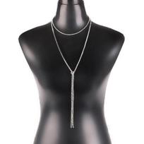 Moteriški seksualūs karoliai Choker blizgūs papuošalai sidabras