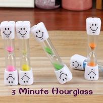 3 Minute Smileys Hourglass Kids Tooth Brushing Timer Clock Kitchen time rožinė